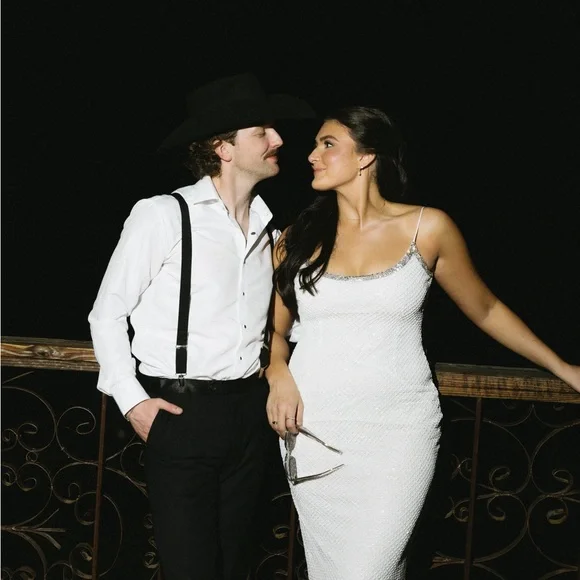 Mac Duggal White and Silver Women's Dress - Picture 5 of 5